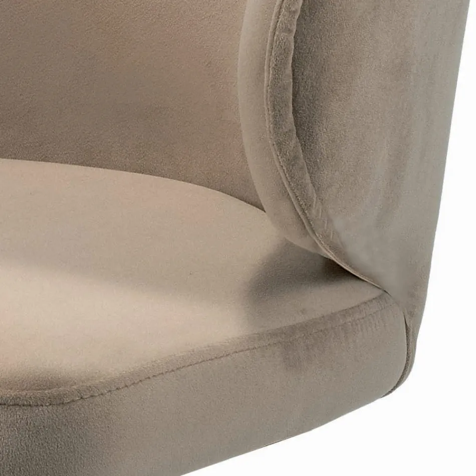 Banqueta giratória com assento de veludo e base de aço Made in Italy - Adria Viadurini