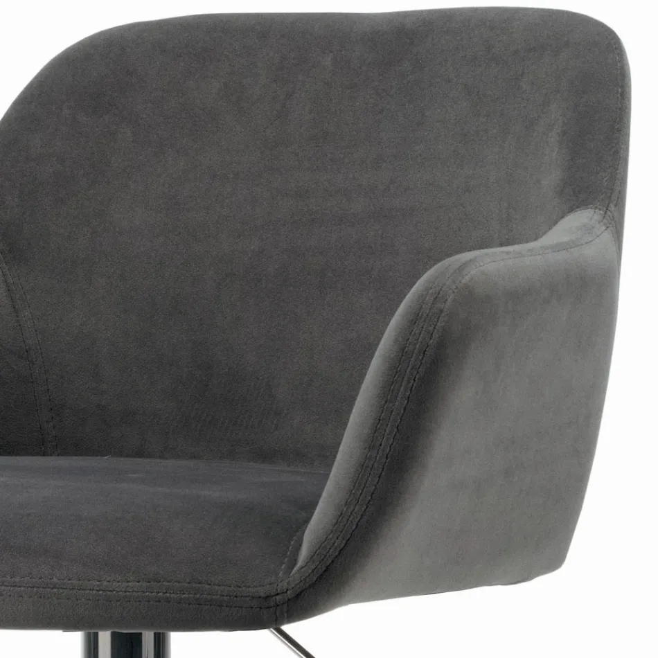 Banqueta giratória com assento estofado e base de aço Made in Italy - Arona Viadurini