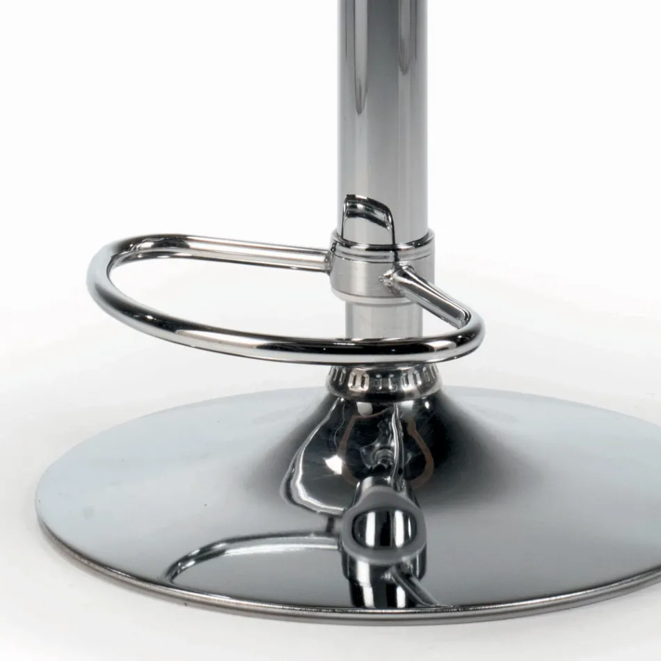 Banqueta giratória com assento estofado e base de aço Made in Italy - Arona Viadurini