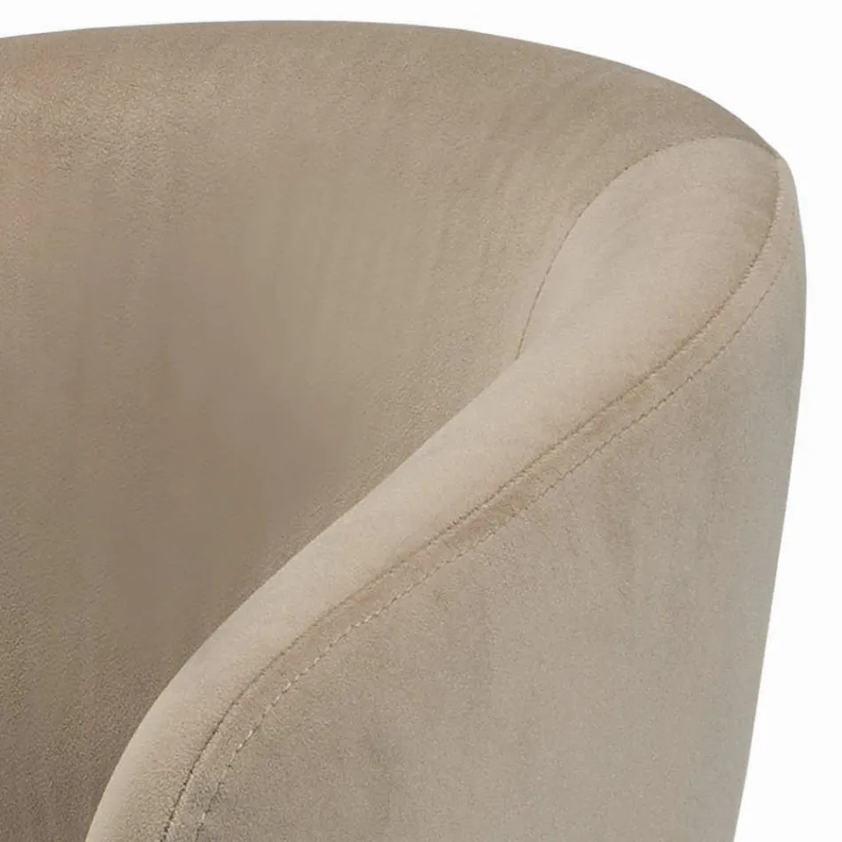 Banqueta giratória e ajustável em altura em veludo e aço - Alassio Viadurini