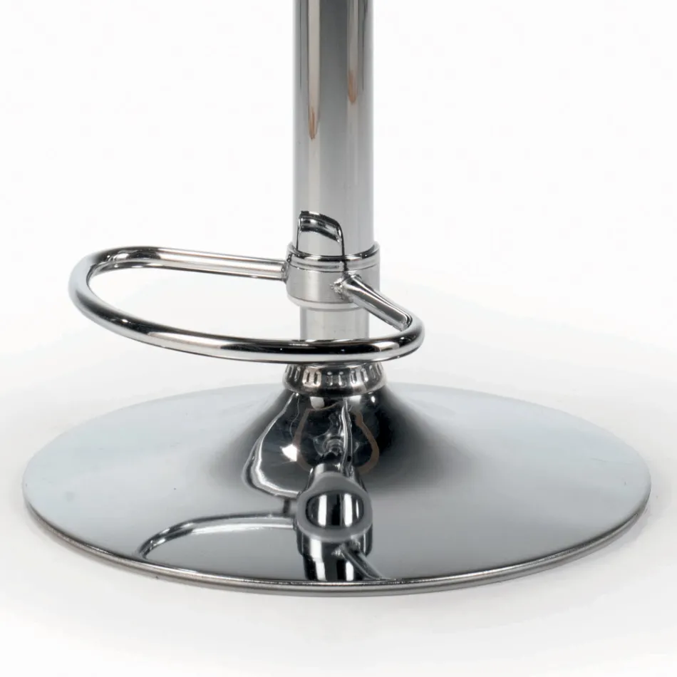 Banqueta giratória e ajustável em altura em veludo e aço - Alassio Viadurini