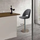 Banqueta giratória em tecido e aço com elevador a gás Made in Italy - Marchesi Viadurini