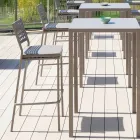 Banqueta Externa Empilhável em Aço Pintado Fabricado na Itália - Nilda Viadurini