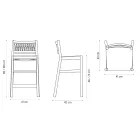 Banqueta em Faia Maciça com Tecelagem de Corda Colorida Made in Italy - Nora Viadurini