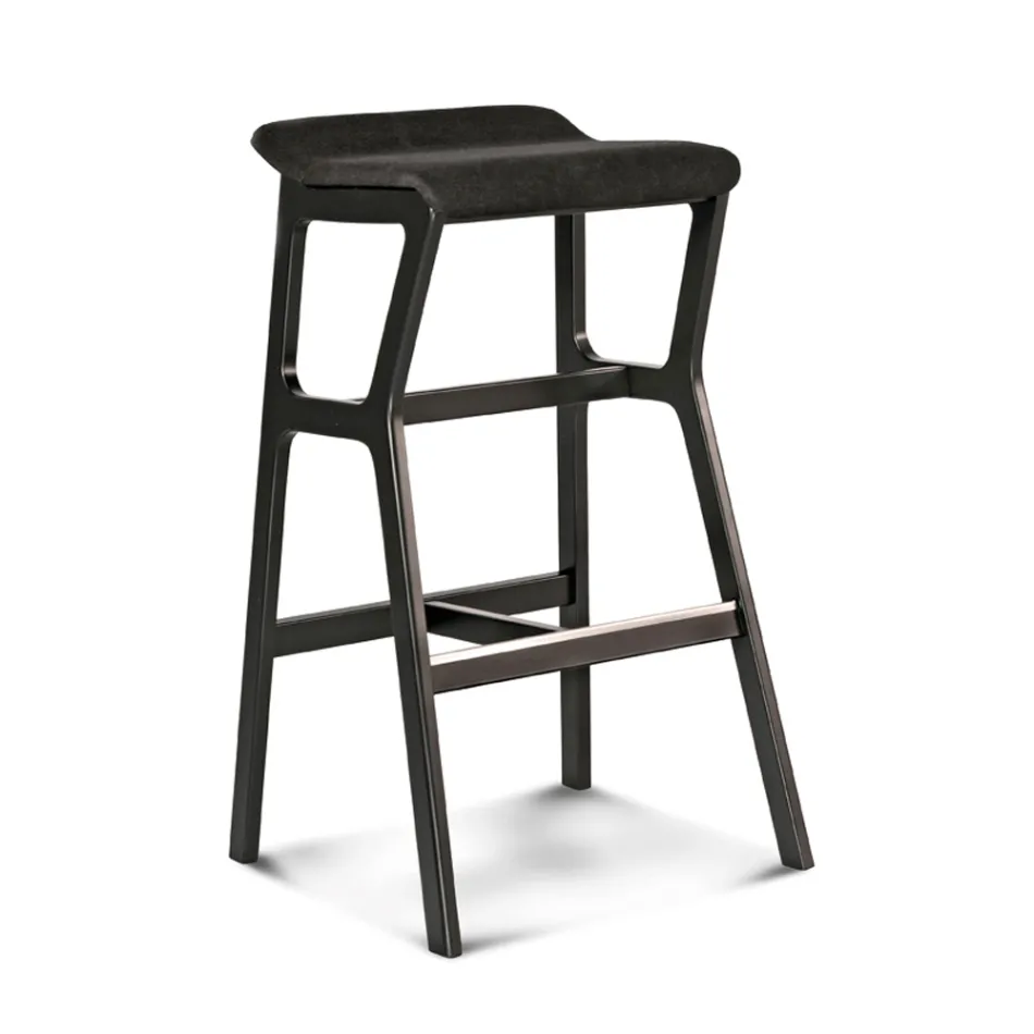 Banqueta em faia maciça com assento em tecido Made in Italy - Regensburg Viadurini