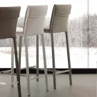 Banqueta em metal e aço e couro ecológico moderno made in Italy Prato Viadurini