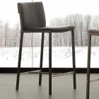 Banqueta em metal e aço e couro ecológico moderno made in Italy Prato Viadurini