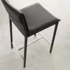 Banqueta em metal e aço e couro ecológico moderno made in Italy Prato Viadurini