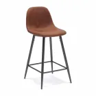 Couro sintético Gino design moderno e banqueta de metal Viadurini