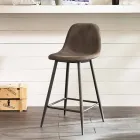 Couro sintético Gino design moderno e banqueta de metal Viadurini