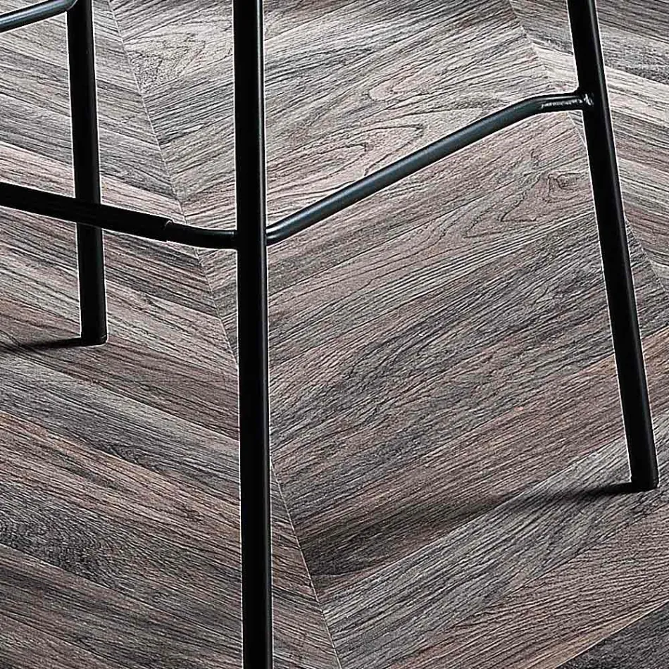 Tamborete de tecido e metal colorido moderno feito na Itália - Marianet Viadurini