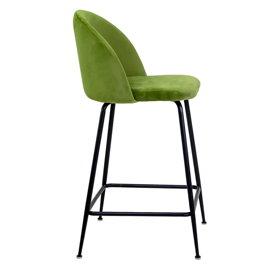 Banco de veludo com estrutura metálica em diferentes acabamentos - Penna Viadurini