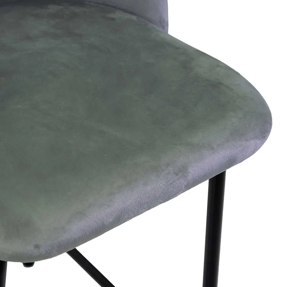 Banco de veludo com estrutura metálica em diferentes acabamentos - Penna Viadurini