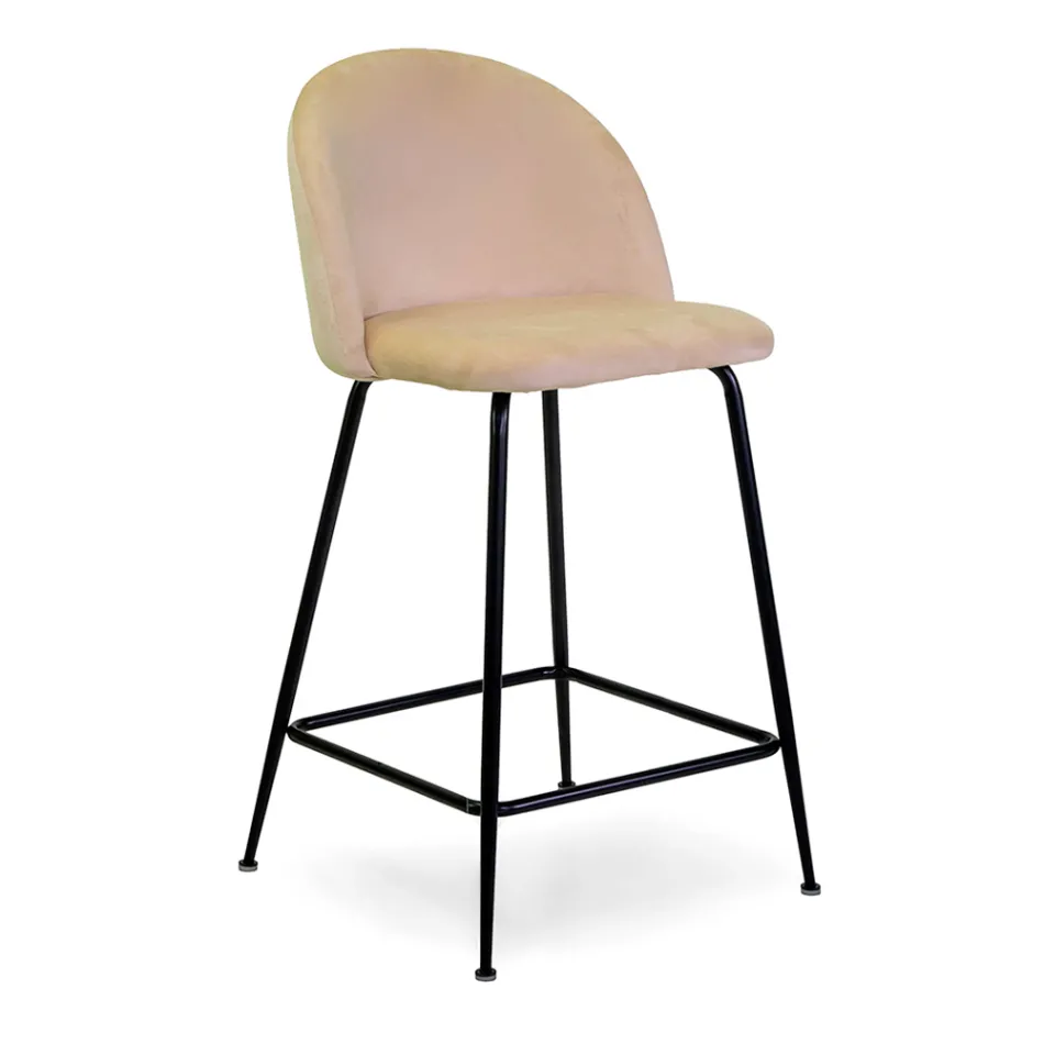 Banco de veludo com estrutura metálica em diferentes acabamentos - Penna Viadurini