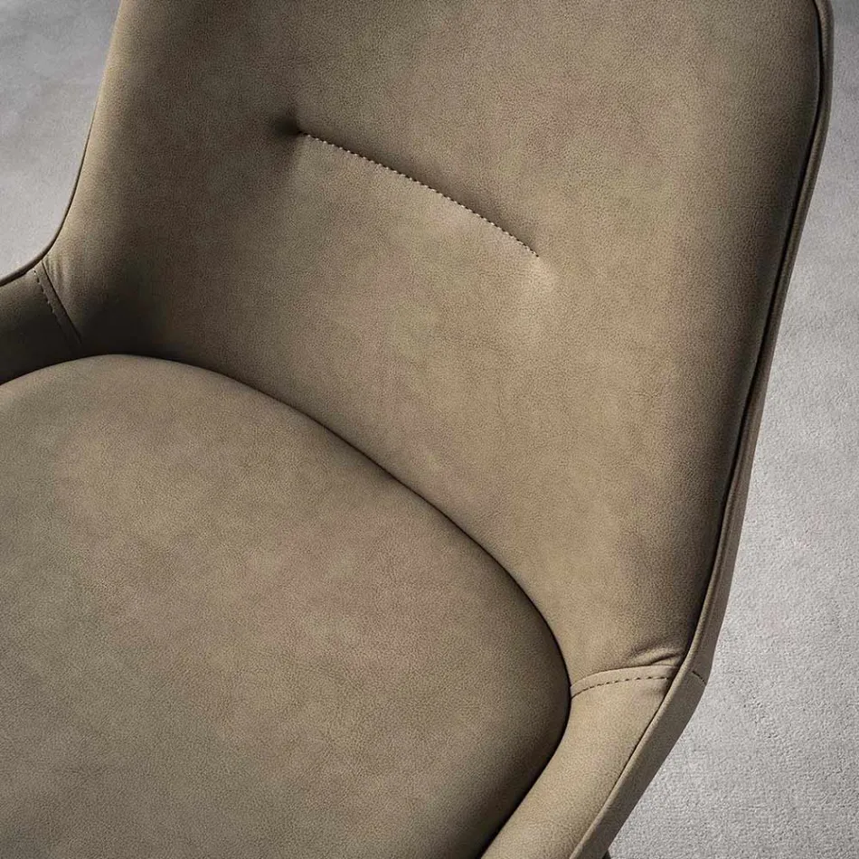 Banqueta moderna H 80 cm, Assento em Eco-couro Nabuk - Ines Viadurini