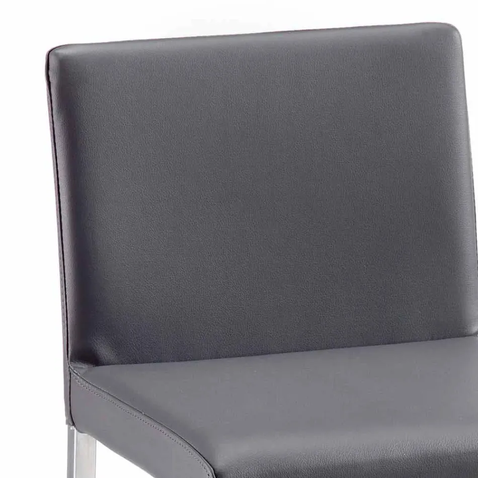 Banqueta moderna em couro ecológico Alwyn H 94 cm, feita inteiramente na Itália Viadurini