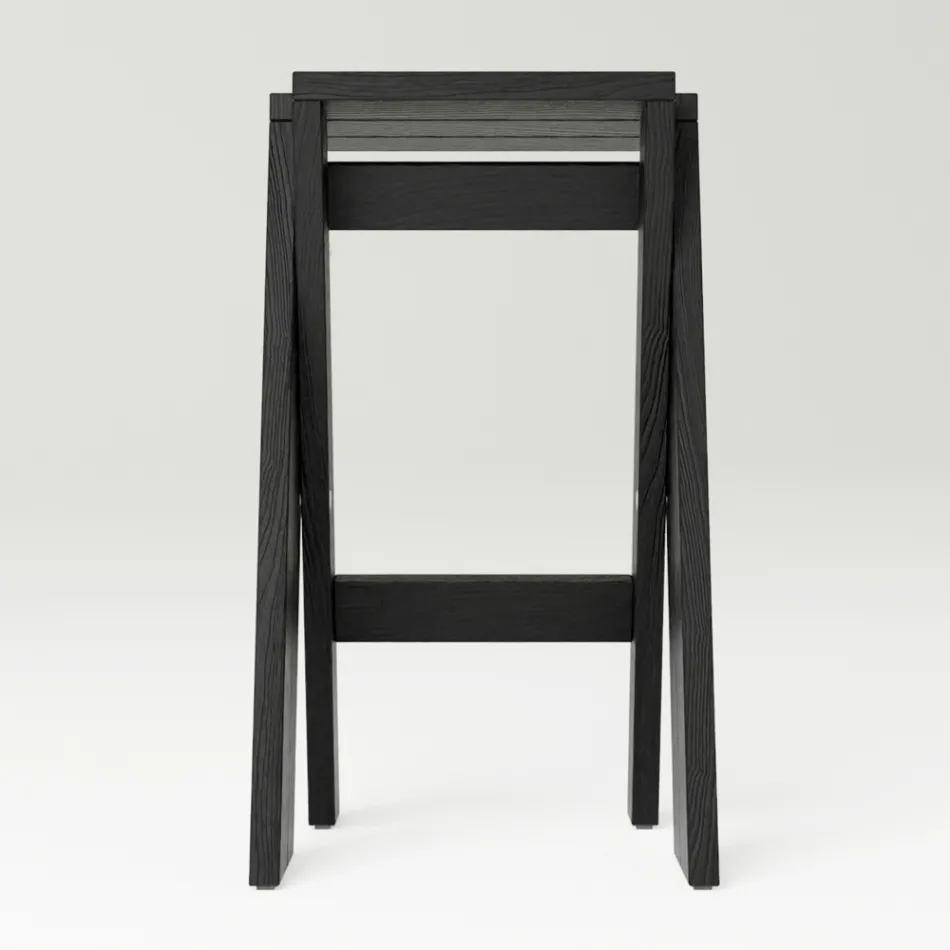 Banqueta Dobrável e Empilhável em Cinza Maciça - Write Viadurini