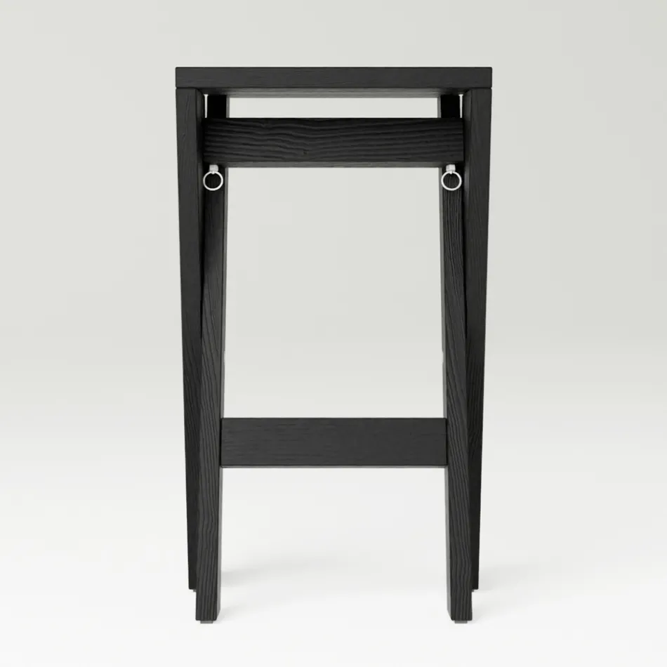 Banqueta Dobrável e Empilhável em Cinza Maciça - Write Viadurini