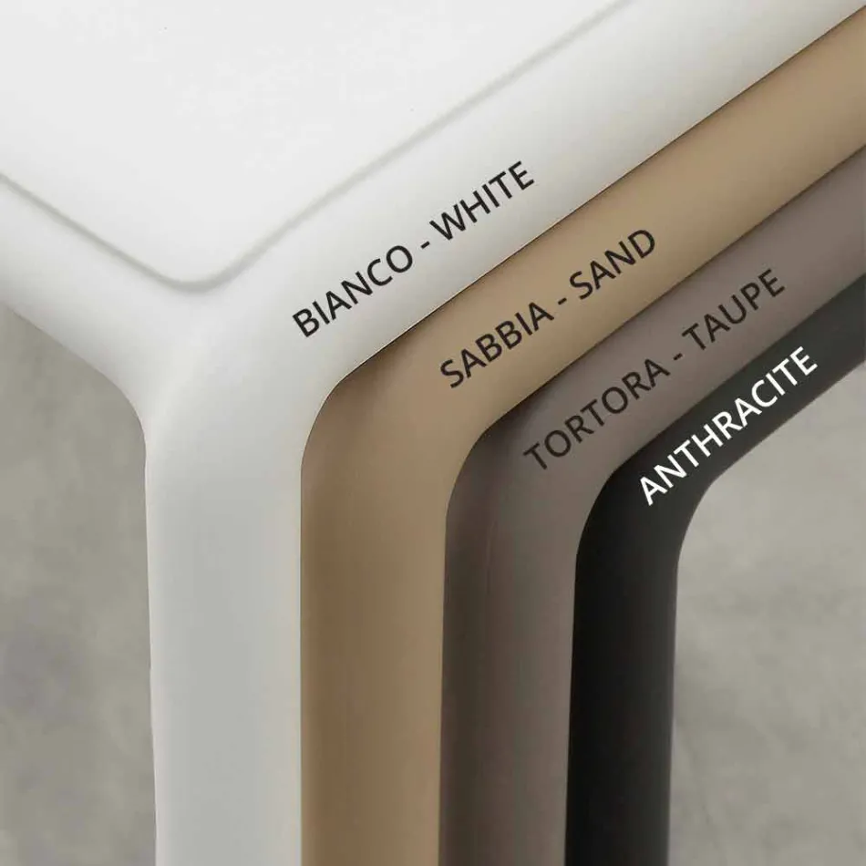 Banquinho de resina H65 e design moderno de fibra de vidro feito na Itália Grosseto Viadurini