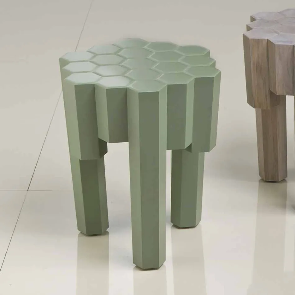 Banqueta / mesa de centro design de madeira maciça, L38xD38 cm, Begga Viadurini