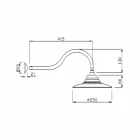 Chuveiro de aço clássico com braço de chuveiro de latão Made in Italy - Jeko Viadurini