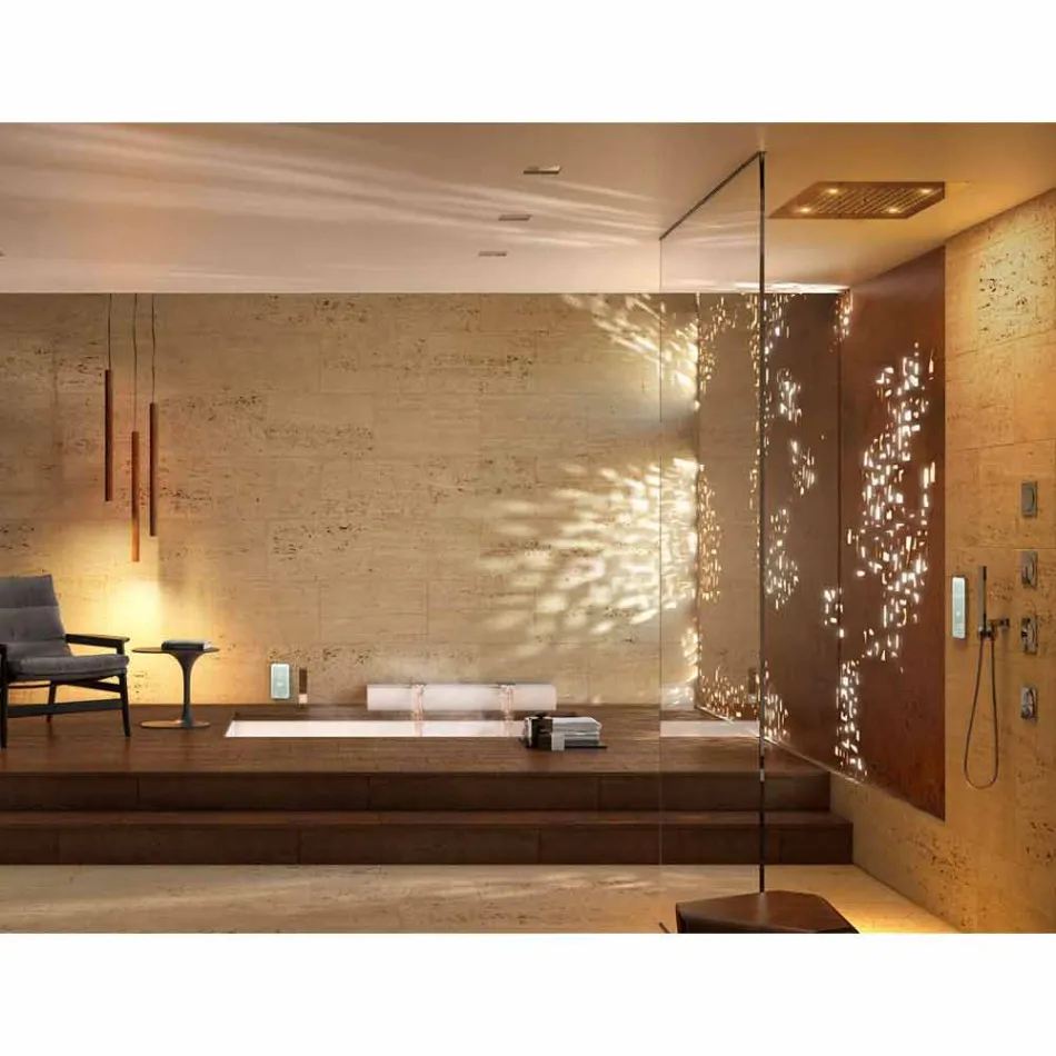 Cabeça de chuveiro com cromoterapia dois design moderno Dream jets Viadurini