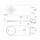 Cabeça de chuveiro de parede de aço ultrassim moderno feito na Itália - Cassio Viadurini