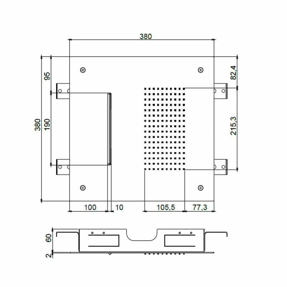 Chuveiro de teto de aço com jato duplo Made in Italy - Quinto Viadurini