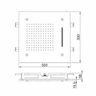 Chuveiro de teto de aço inoxidável com 3 jatos Made in Italy - Frido Viadurini