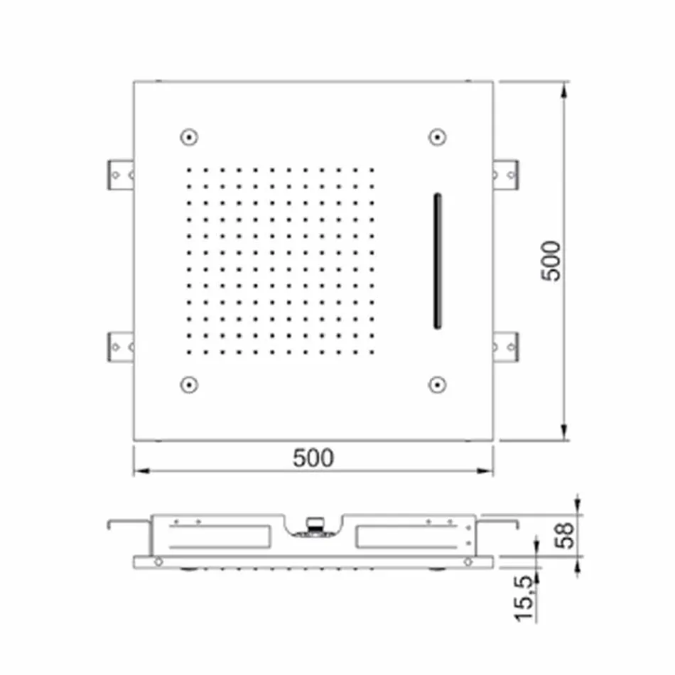 Chuveiro de teto de aço inoxidável com 3 jatos Made in Italy - Frido Viadurini