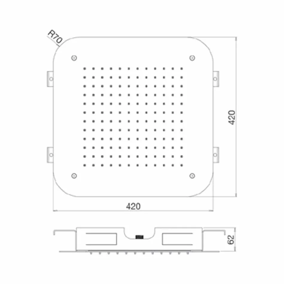 Chuveiro de teto com jato único de aço inoxidável feito na Itália - Elcan Viadurini