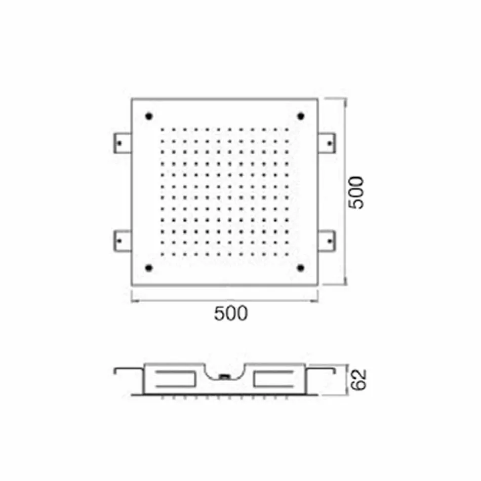 Chuveiro de teto com jato único de aço inoxidável feito na Itália - Cauro Viadurini