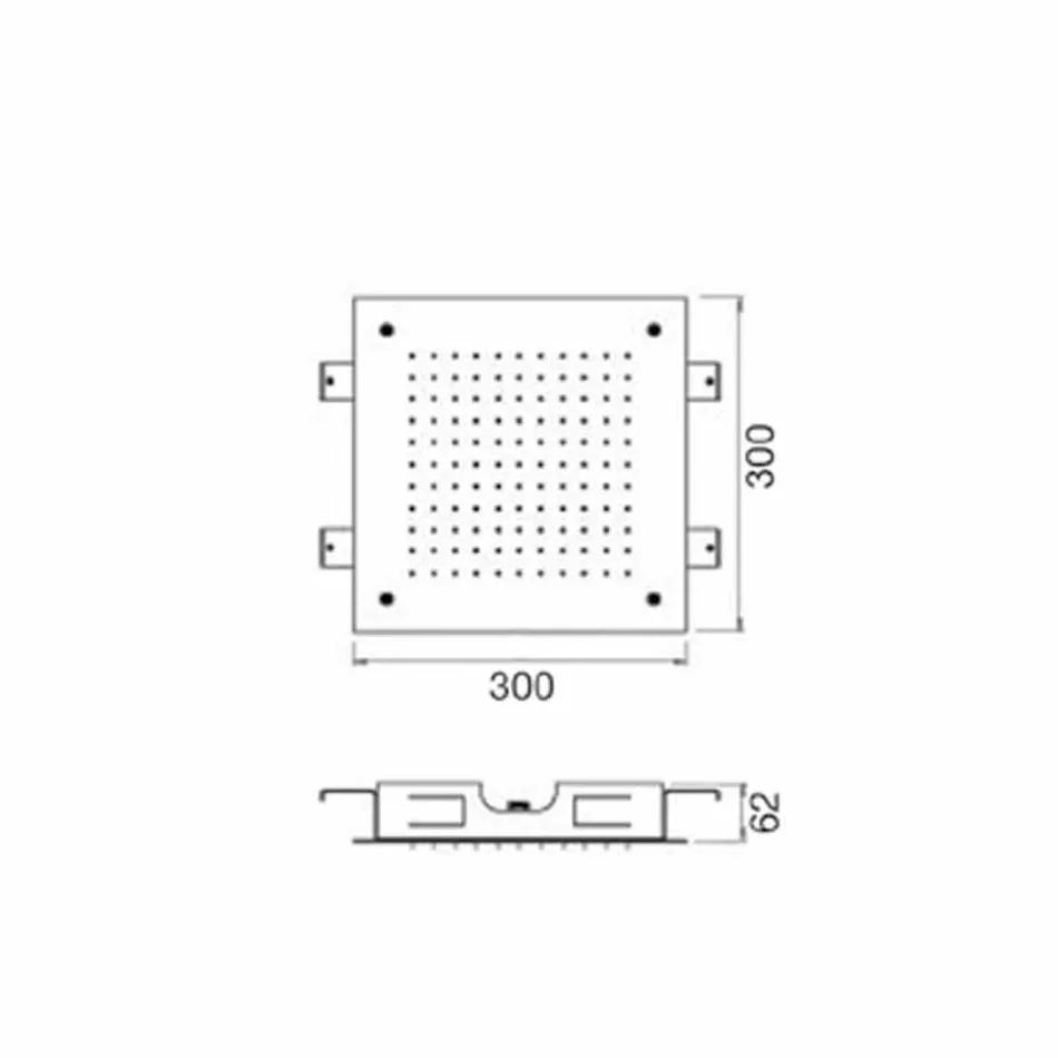 Chuveiro de teto com jato único de aço inoxidável feito na Itália - Cauro Viadurini
