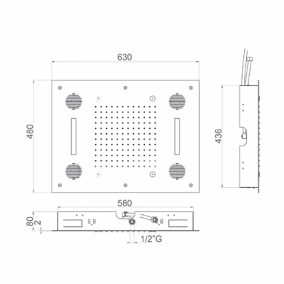 Chuveiro de aço com cromoterapia e Bluetooth Made in Italy - Elbo Viadurini