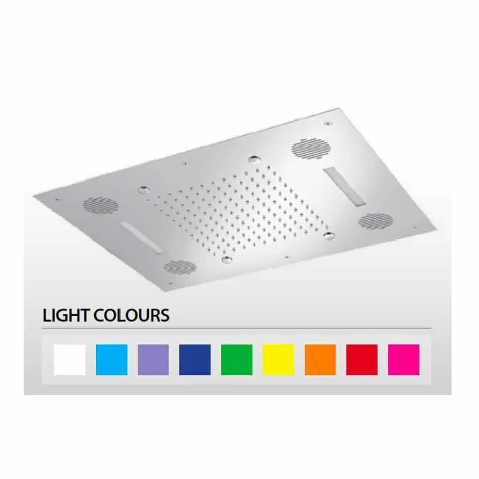 Chuveiro de aço com cromoterapia e Bluetooth Made in Italy - Elbo Viadurini