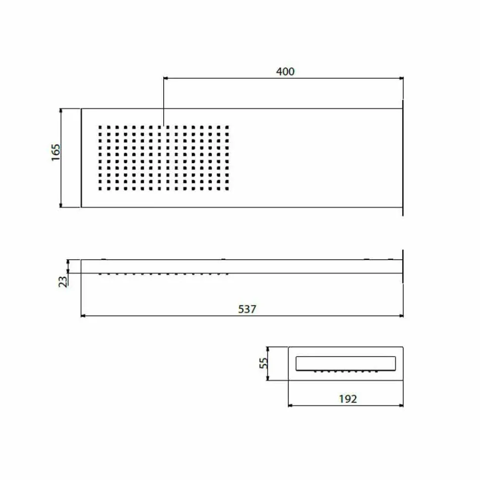 Chuveiro de aço com jato de chuva feito na Itália - Nairobi Viadurini