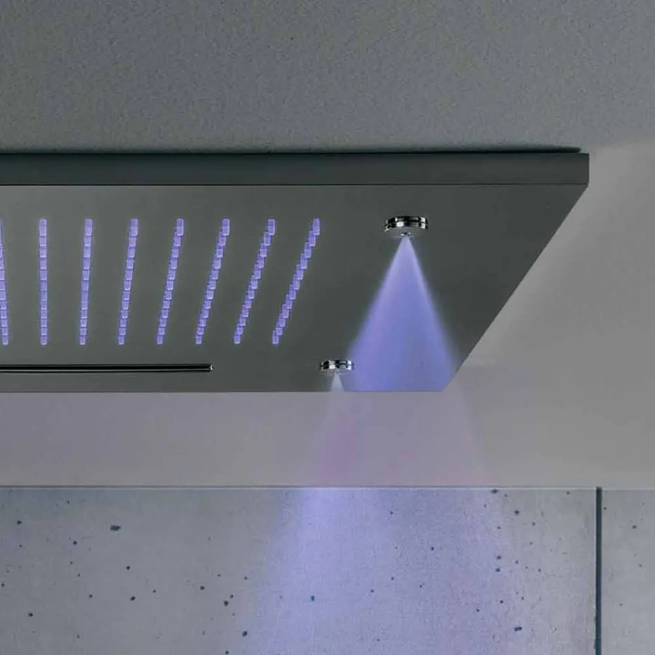 Chuveiro de aço inoxidável com cromoterapia Made in Italy - Solver Viadurini