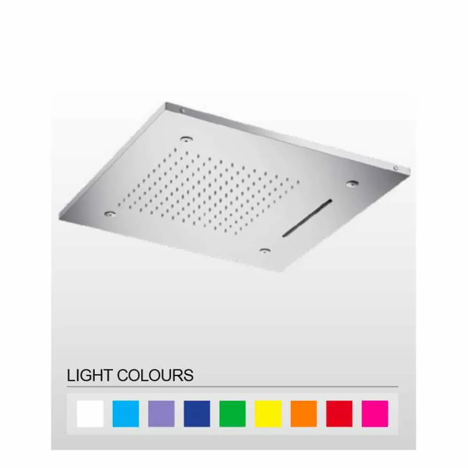 Chuveiro de aço inoxidável com cromoterapia Made in Italy - Solver Viadurini