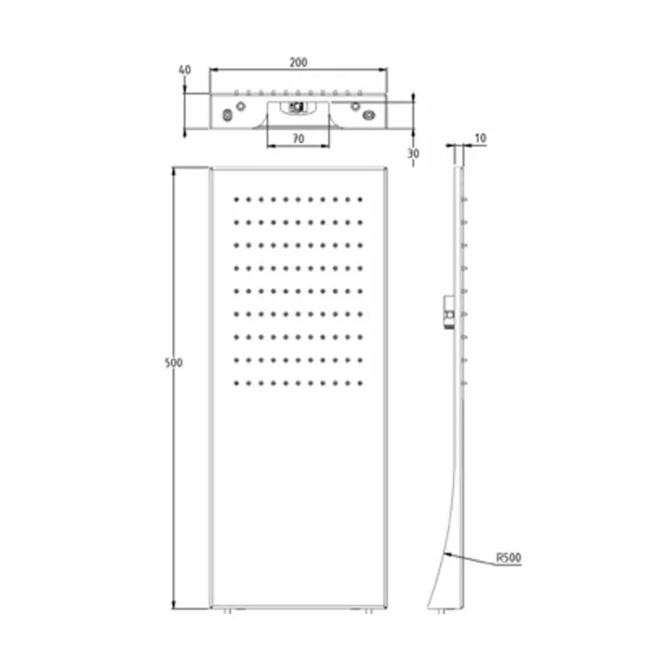 Chuveiro de aço inoxidável com jato de chuva Made in Italy - Fiordo Viadurini