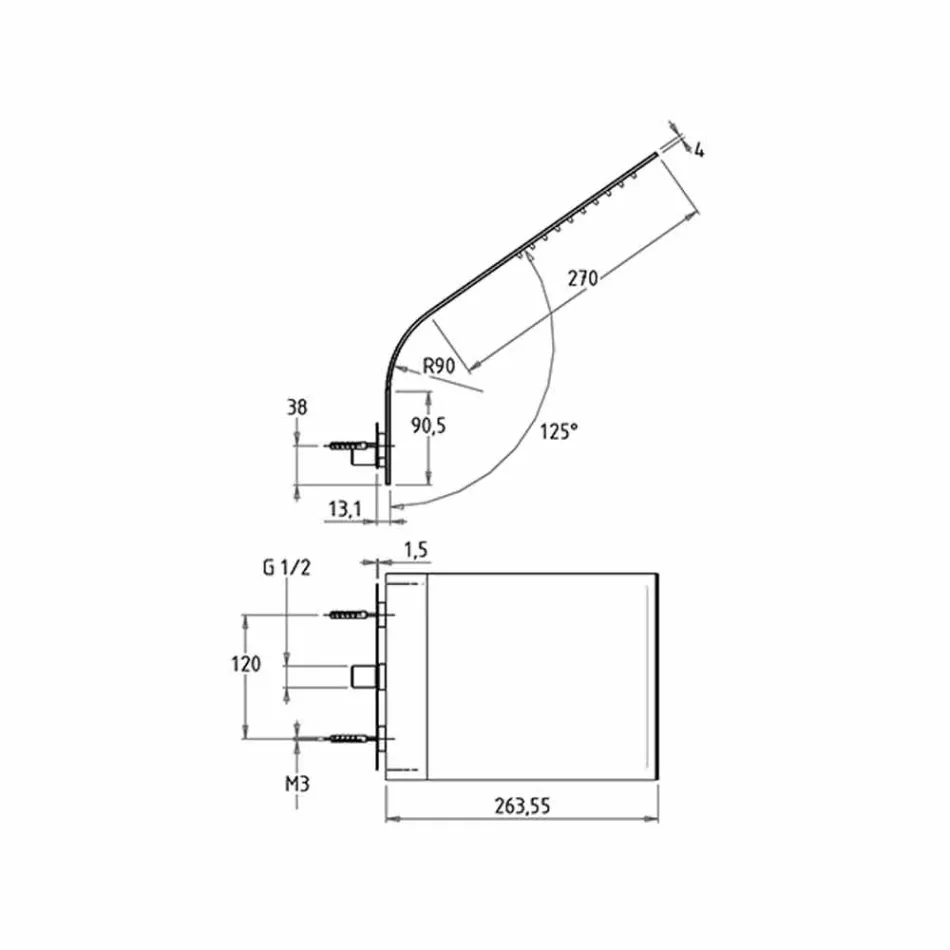 Chuveiro Slim Steel com Rain Jet Made in Italy - Vispo Viadurini