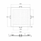 Chuveiro de teto quadrado em aço fabricado na Itália - amido Viadurini