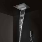 Cabeça de chuveiro quadrada de aço inoxidável com jato duplo feito na Itália - Nello Viadurini