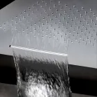 Cabeça de chuveiro quadrada de aço inoxidável com jato duplo feito na Itália - Nello Viadurini