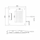 Cabeça de chuveiro quadrada de aço inoxidável com jato duplo feito na Itália - Nello Viadurini