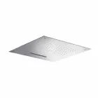 Cabeça de chuveiro quadrada de aço inoxidável com jato duplo feito na Itália - Nello Viadurini