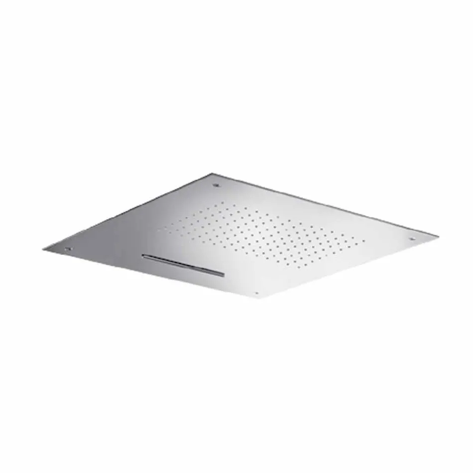 Cabeça de chuveiro quadrada de aço inoxidável com jato duplo feito na Itália - Nello Viadurini