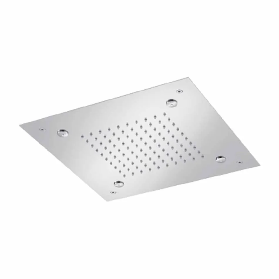 Cabeça de chuveiro quadrada de aço inoxidável com nebulizadores Made in Italy - Selmo Viadurini