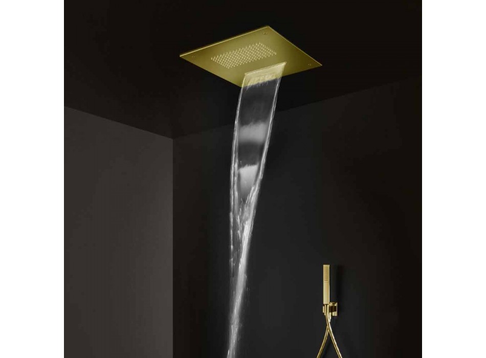 Cabeça de chuveiro quadrada de aço inoxidável de alta qualidade feita na Itália - Nello Viadurini