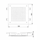 Cabeça de chuveiro quadrada de jato único em aço inoxidável fabricado na Itália - jato Viadurini