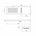 Cabeça de chuveiro retangular de aço inoxidável feita na Itália - vermelho Viadurini